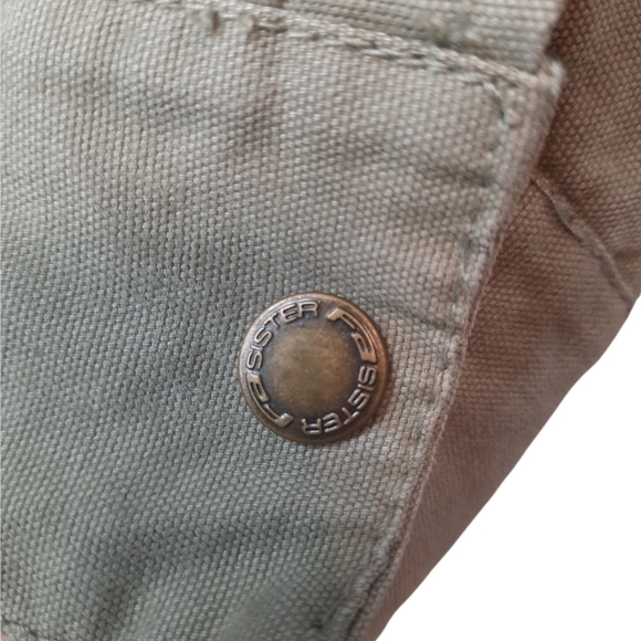 FB Sisters Moto Military Jacket Khaki w Embroidered Aztec Pattern Size Medium - Picture 8 of 13